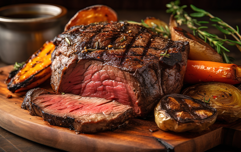 Churrasco sendo preparado